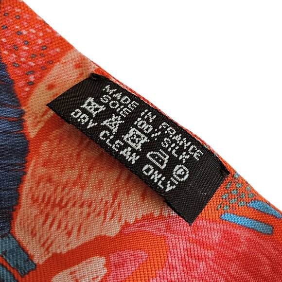 HERMES ORANGE CHACUN FAIT SON NID SILK TWILLY SCARF - Picture 2 of 10